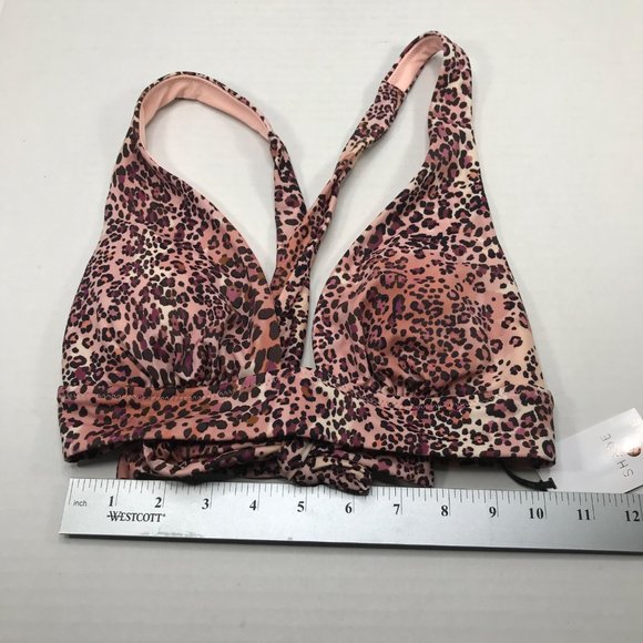 Shade And Shore Women's Sz. Small 4-6 Tall Triangle Bikini Swim Top Animal Print - Picture 10 of 14